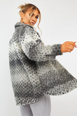 Grey Chunky Knit Shacket - Ellajane-Shacket
