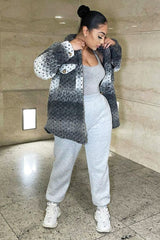 Grey Chunky Knit Shacket - Ellajane-Shacket