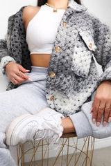 Grey Chunky Knit Shacket - Ellajane-Shacket