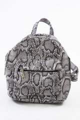 Grey Croc Snake Mini Backpack - Saiya-Bags