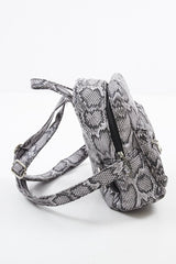 Grey Croc Snake Mini Backpack - Saiya-Bags