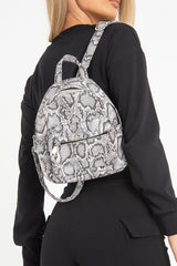Grey Croc Snake Mini Backpack - Saiya-Bags