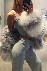 Grey Crop Top and Trousers Co-ord Set - Kimmy-Co-ords