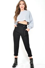 Grey Cropped Batwing Jumper - Lizy-Crop Jumper
