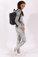 Grey Crushed Velvet Tracksuit - Romy-Tracksuits