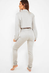 Grey Cut Out Loungewear Set - Adaia-Co-ords