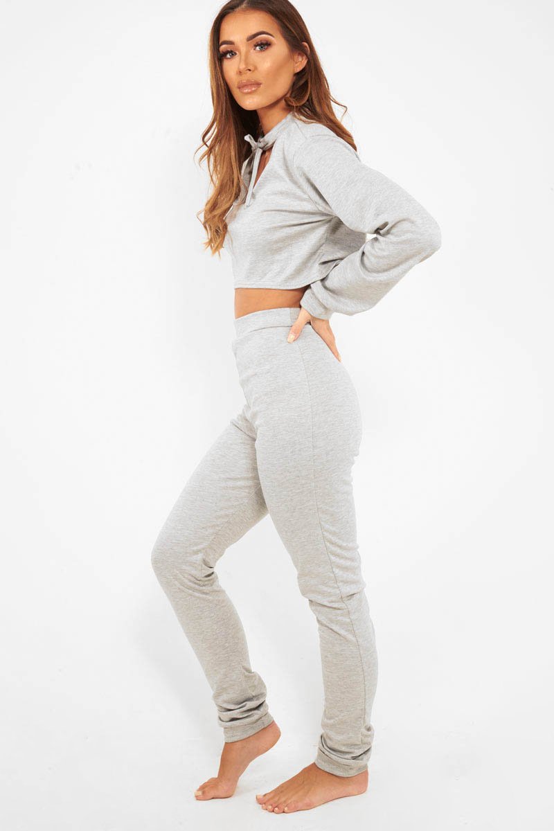 Grey Cut Out Loungewear Set - Adaia-Co-ords