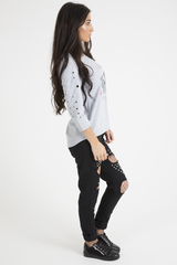 Grey Distressed 'Arizona Phoenix' Print Top - Nova-Tops