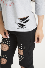 Grey Distressed 'Arizona Phoenix' Print Top - Nova-Tops