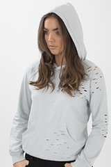Grey Distressed Hoodie - Kiera-Hoodies