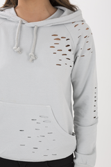 Grey Distressed Hoodie - Kiera-Hoodies