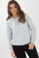 Grey Distressed Hoodie - Kiera-Hoodies