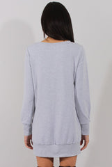 Grey Distressed Kiss Jumper Dress - Ferne-Jumper