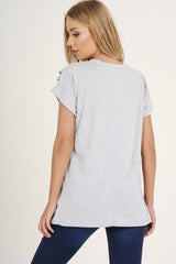 Grey Distressed 'Take Chance' Print T-Shirt - Sonny-T-shirt