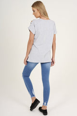 Grey Distressed 'Wings Of Rock Tour' Print T-Shirt - Mischa-T-shirt