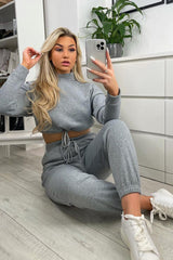 Grey Drawstring Waist Jumper and Joggers Co-ord - Kayla-Loungewear