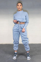 Grey Drawstring Waist Jumper and Joggers Co-ord - Kayla-Loungewear