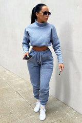 Grey Drawstring Waist Jumper and Joggers Co-ord - Kayla-Loungewear