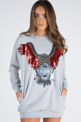 Grey Eagle Jumper Dress - Maria-Jumper
