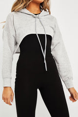 Grey Extreme Cropped Hoodie - Kalissa-Hoodies