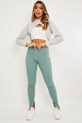 Grey Extreme Cropped Sweatshirt - Fleur-Sweatshirts
