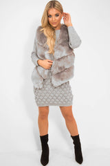 Grey Faux Fur Gilet - Connie-Jackets