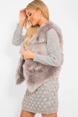 Grey Faux Fur Gilet - Connie-Jackets