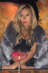 Grey Faux leather and Fur Gilet - Felicia-Jackets