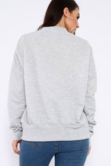 Grey Fearless Paint Splatter Sweatshirt - Eliza-Sweatshirts