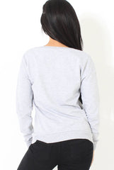 Grey Flawless Slogan Sweatshirt- Venessa-Jumpers