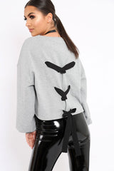 Grey Flower Jumper Tie Back - Alchemy-Jumper