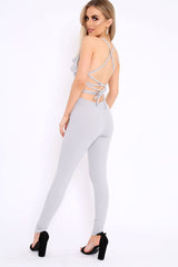 Grey Frill Cami and Trousers Co-ord - Autymn-Co-ords