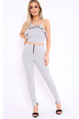 Grey Frill Cami and Trousers Co-ord - Autymn-Co-ords
