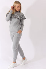 Grey Frill Layer Tracksuit - Tawney-Tracksuits
