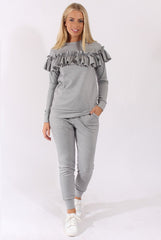 Grey Frill Layer Tracksuit - Tawney-Tracksuits