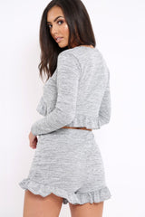 Grey Frill Lounge Wear Set - Ann-Loungewear