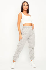 Grey Front Piping Joggers - Jordyn-Joggers