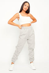Grey Front Piping Joggers - Jordyn-Joggers