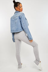 Grey Front Split Leggings - Polly-Leggings