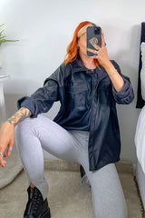 Grey Front Split Leggings - Polly-Leggings