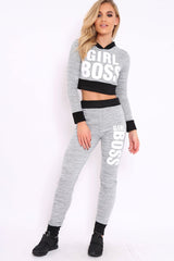 Grey Girl Boss Loungewear Set - Evie-Co-ords