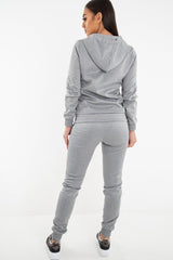 Grey Glitter Side Stripe Crepe Tracksuit - Gionna-Co-ords