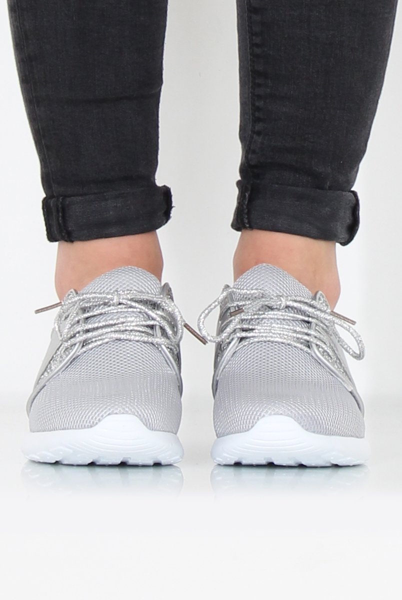 Grey Glitter Trainer - Rio-Trainers