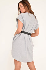 Grey Gold Vogue Slogan Oversized T-shirt - Breah-Tops