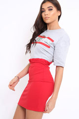 Grey Guilty Cropped Slogan T-shirt - Jaedyn-Tops
