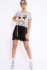 Grey Hanging Glasses 1986's T-shirt - Natally-Tops