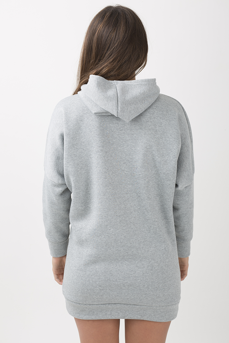 Grey 'Heritage' Graphic Print Oversized Hoodie - Violet-Loungewear