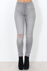 Grey High Waisted Jeans-Caprice-Jeans