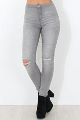 Grey High Waisted Jeans-Caprice-Jeans