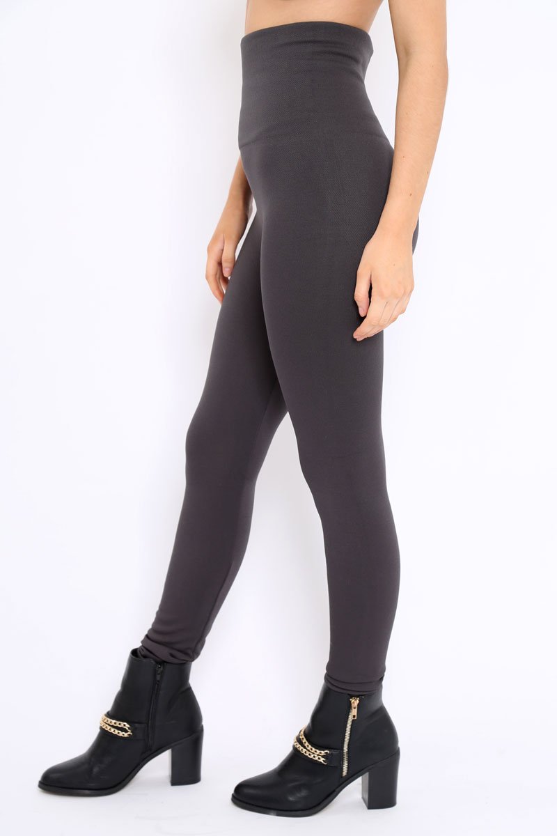 Grey High Waisted Shape Leggings - Binky-Leggings